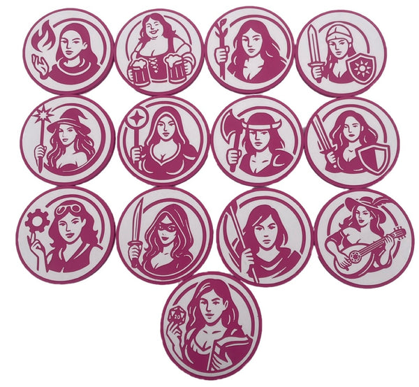 RPG Class Coasters — Female Adventurer Set
