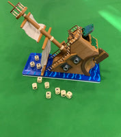 3D Printed Full-Color Sinking Pirate Ship Dice Tower - Customizable, Pre-Assembled